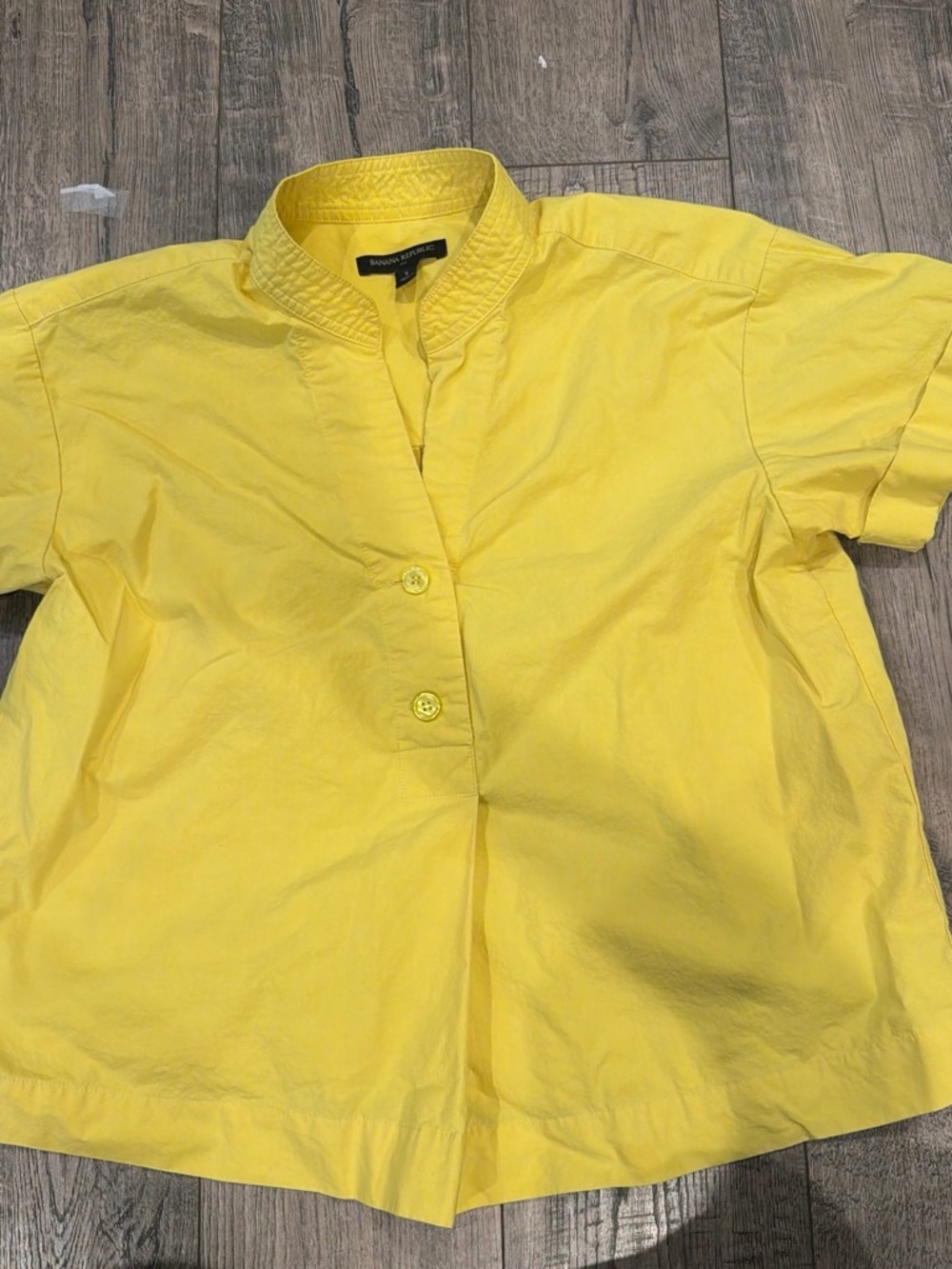 Banana Republic Kids Bright Yellow Short-Sleeve Popover Button Shirt